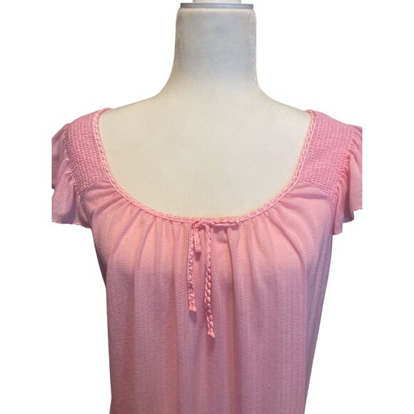 Vanity Fair Pink Peignoir & Nightgown Made In USA Lightweight Knit Short Sleeve - Picture 4 of 13